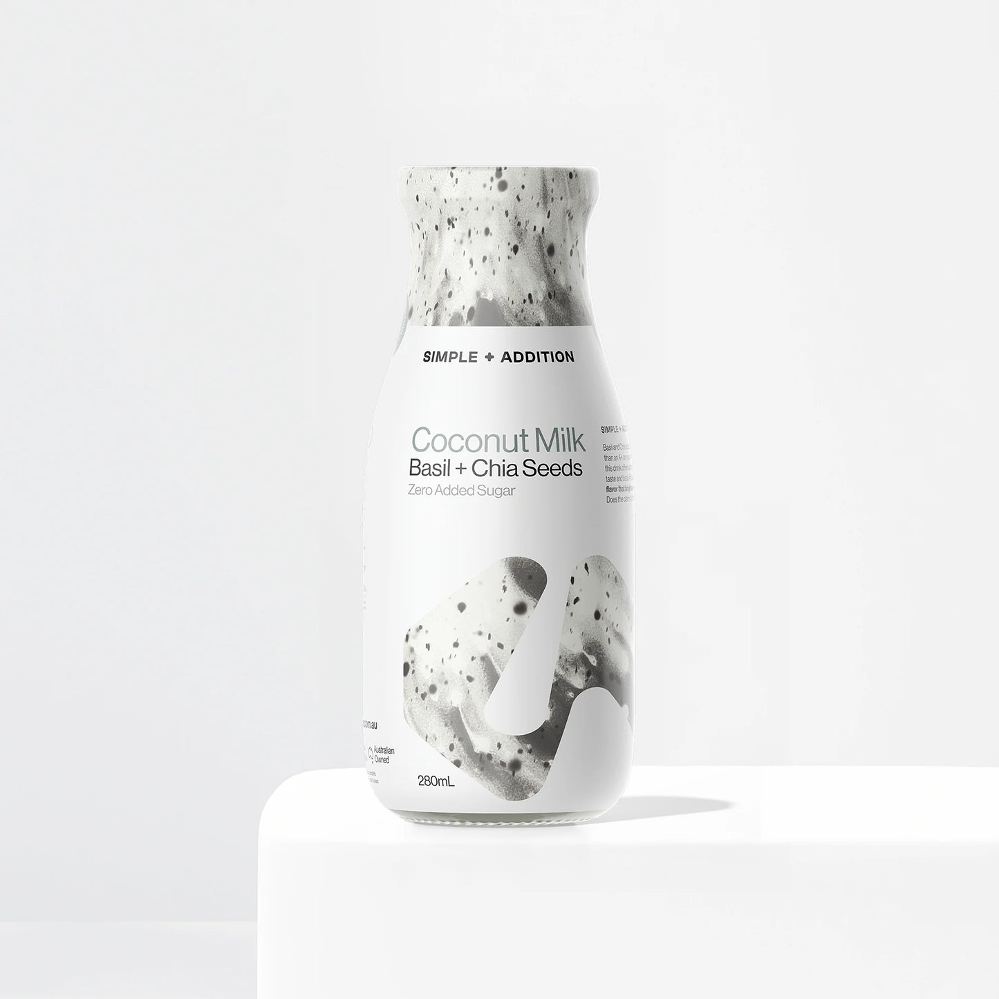 Basil Chia Seed Coconut Milk Bottle - Herbal Healthy Beverage
