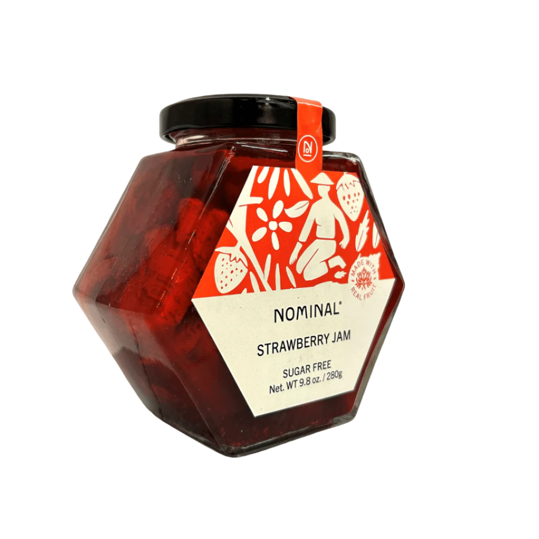 Jar of Nominal Strawberry Jam Sugar Free