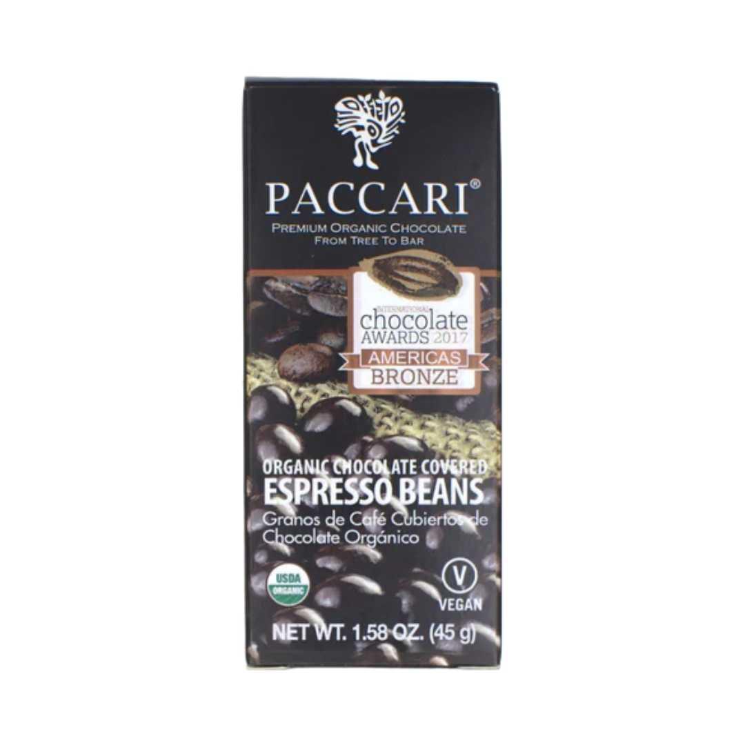 Pack of Paccari Organic Chocolate Covered Espresso Beans