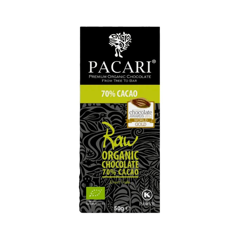 Paccari Raw Organic Chocolate Bar 70% Cacao