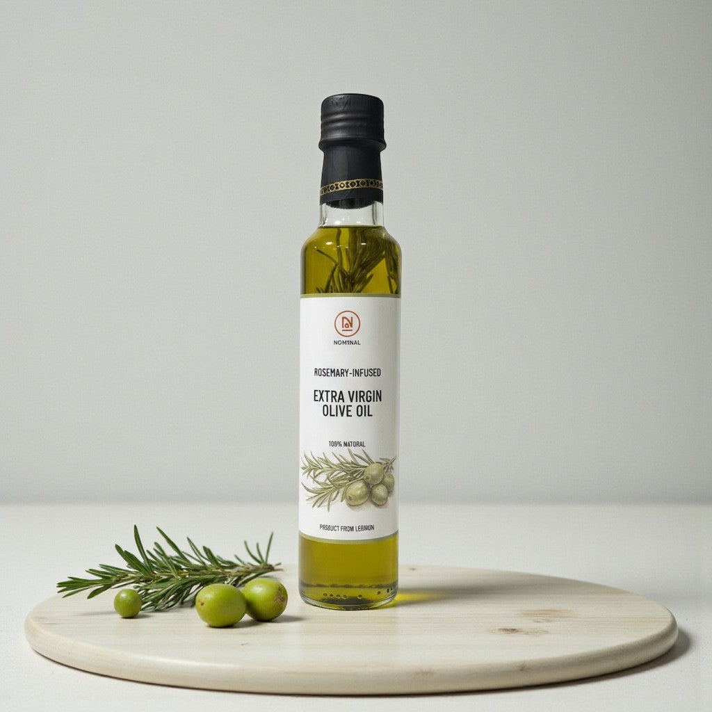 Nominal Rosemary Infused Extra Virgin Olive Oil 250ml | Cold Pressed | Acidity <0.5% | Lebanon