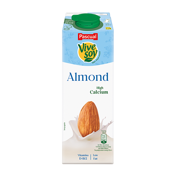 Vivesoy Low Sugar Almond Milk carton, plant-based beverage