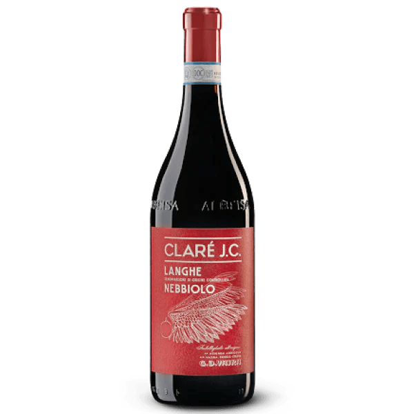Bottle of G.D Vajra Clare J.C. Langhe Nebbiolo 2021 red wine