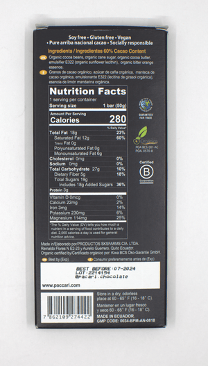 
                  
                    Organic Chocolate Bar 60% Cacao - Bitter Orange - Nominal Ltd.
                  
                