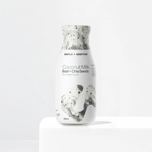 Basil Chia Seed Coconut Milk Bottle - Herbal Healthy Beverage
