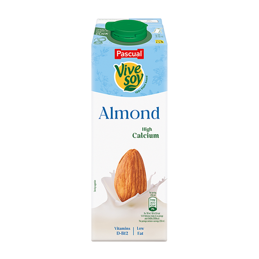 Vivesoy Low Sugar Almond Milk carton, plant-based beverage